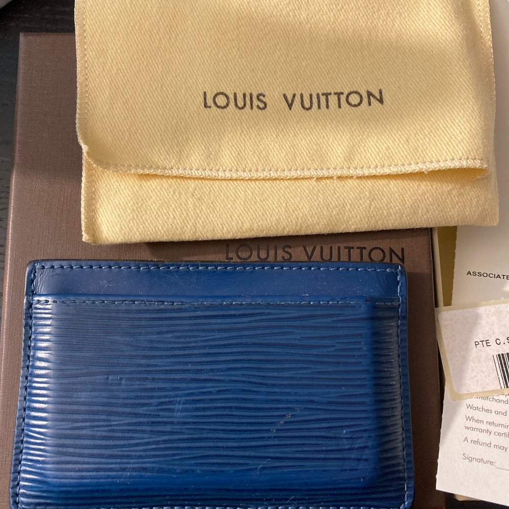 Louis Vuitton Epi Leather Blue Card/Cash Wallet